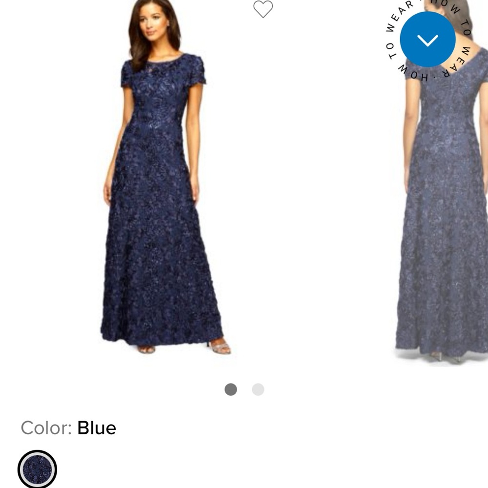 Alex Evenings Midnight Blue Lace Gown